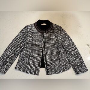 Tory Burch Bouclé Tweed Jacket Zip & Button Front – Retail ~$800